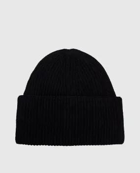 Solotre Cappello di lana nera con una cicatrice M3S0123S
